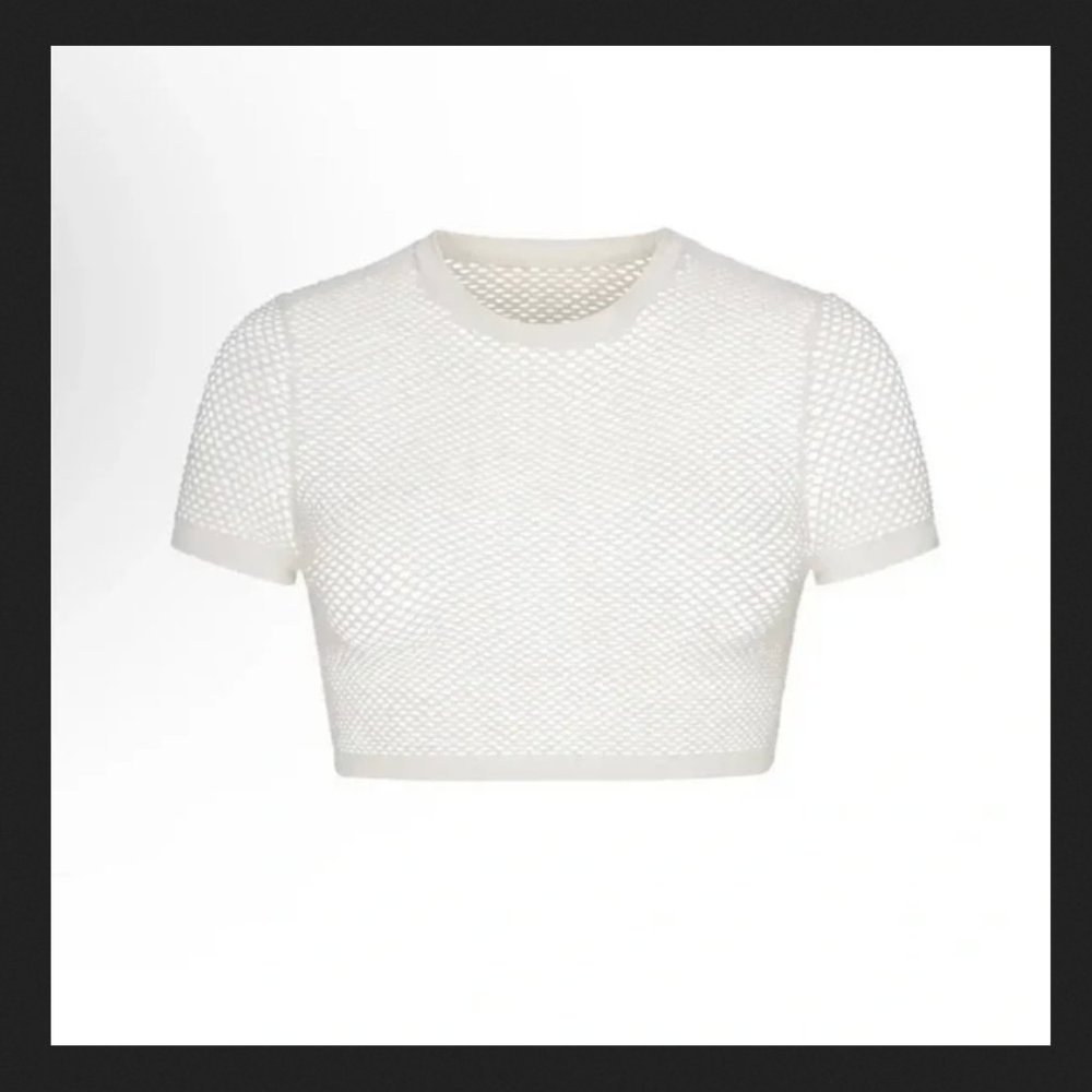 NWT 4X Skims Sport Perforated Seamless Cropped T-Shirt